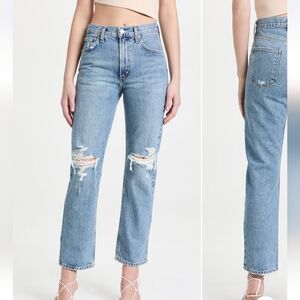 Agolde Light Blue Distressed Women Jeans